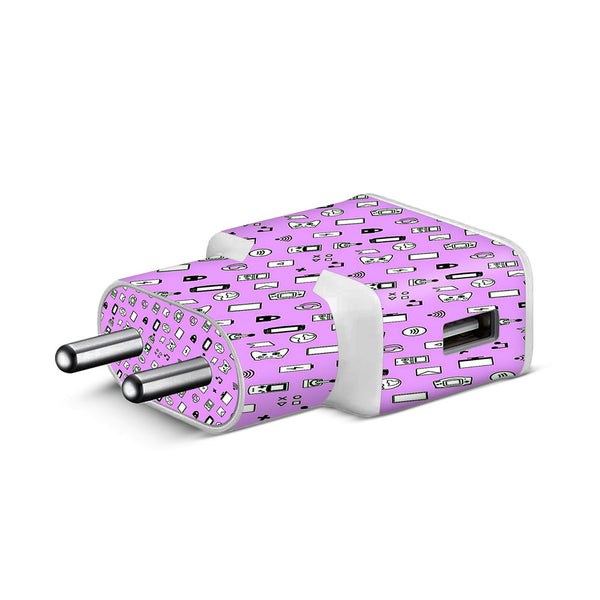 icons retro lavender skin for Samsung S8 Charger by sleeky india 
