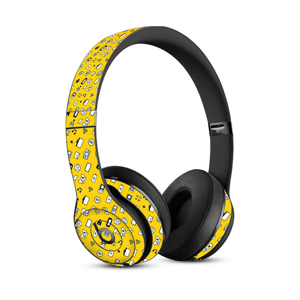icons retro yellow skin for Beats Solo 3 Headphone by sleeky india