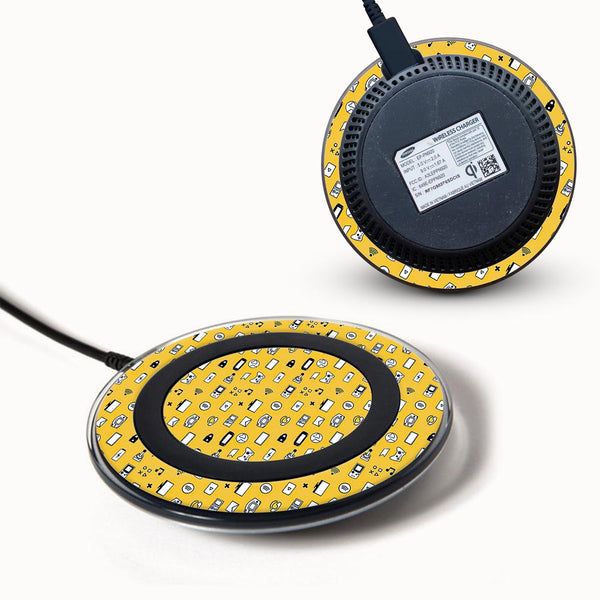 icons retro yellow skin for Samsung Wireless Charger 2015 by sleeky india