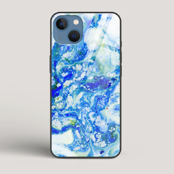 Blue Acid Marble - iPhone 13 Mini Glass Case