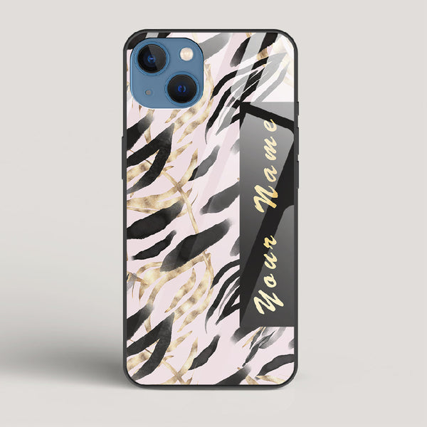 Golden Leaves Name Edition Gold- iPhone 13 Mini Glass Case