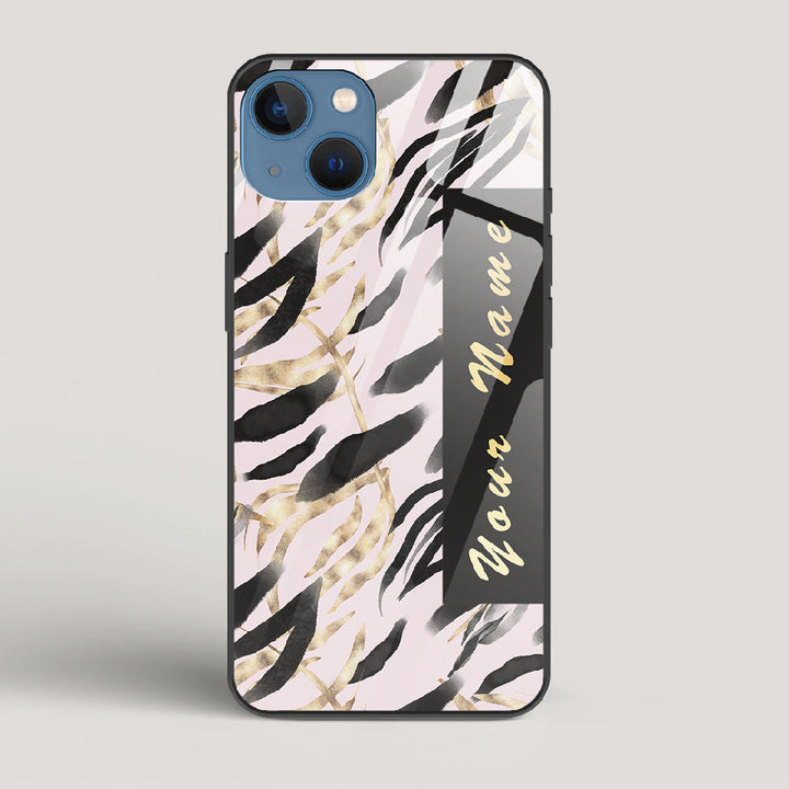 Golden Leaves Name Edition Gold- iPhone 13 Mini Glass Case