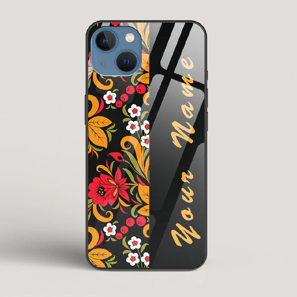 Khokhloma Design 2 Name Edition - iPhone 13 Mini Glass Case