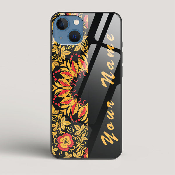 Khokhloma Design Name Edition - iPhone 13 Mini Glass Case