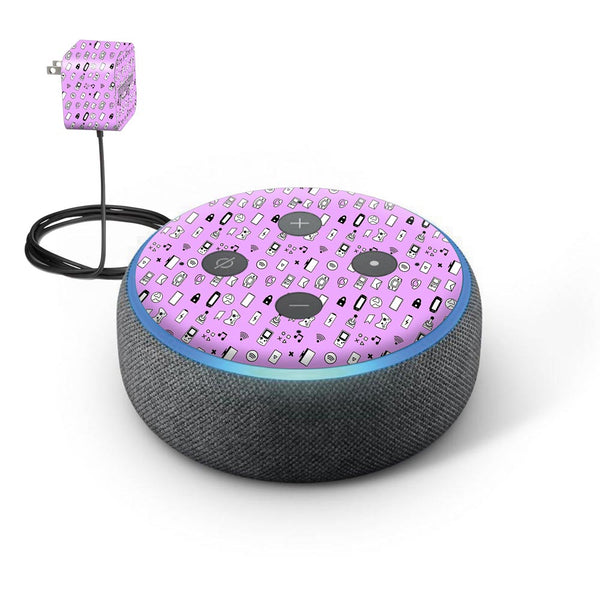  Icons Retro Lavender  skin of Amazon Echo Dot (3rd Gen) by sleeky india