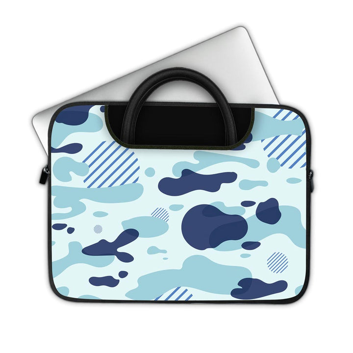 Light Blue Modern Camo - Pockets Laptop Sleeve