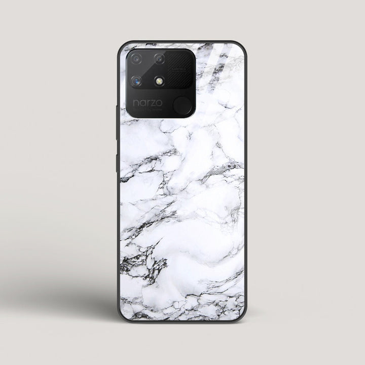 Marble White Luna - Realme Narzo 50A Glass Case