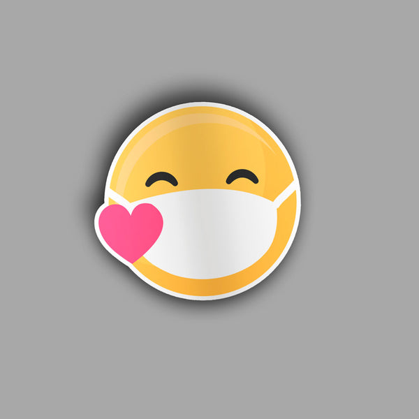 Mask Heart Emoji - Sticker