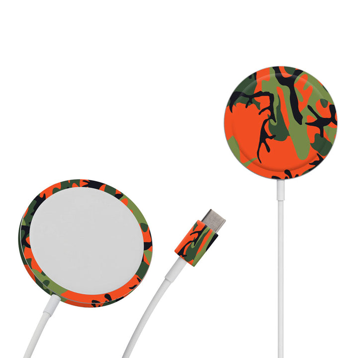 orange-green-camo-magsafe-charger-skin