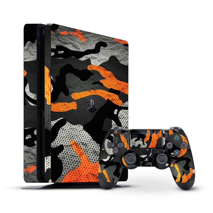 Orange Camo Pattern- Sony PS4 Pro Skin