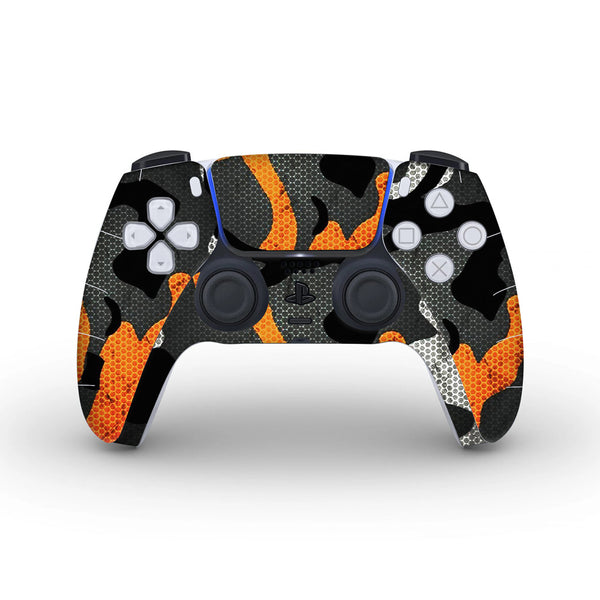 Orange Camo Pattern -  Skins for PS5 controller by Sleeky India