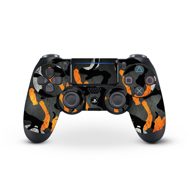 Orange Camo Pattern - skin for PS4 controller by Sleeky India