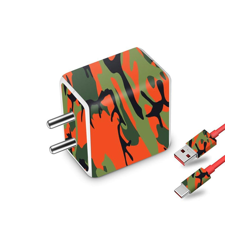 Orange Green Camo - Oneplus Dash 20W Charger Skin