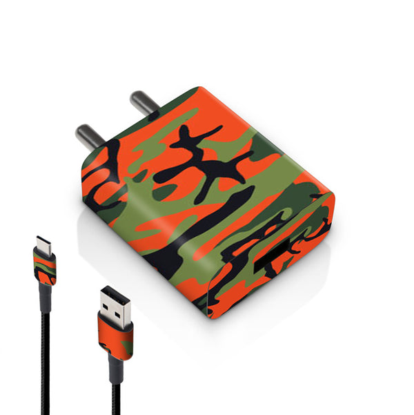 Orange Green Camo - MI 10W & 18W Charger Skin