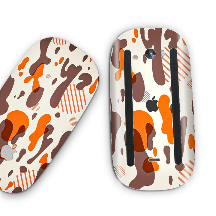 Orange Modern Camo - Apple Magic Mouse 2 Skins