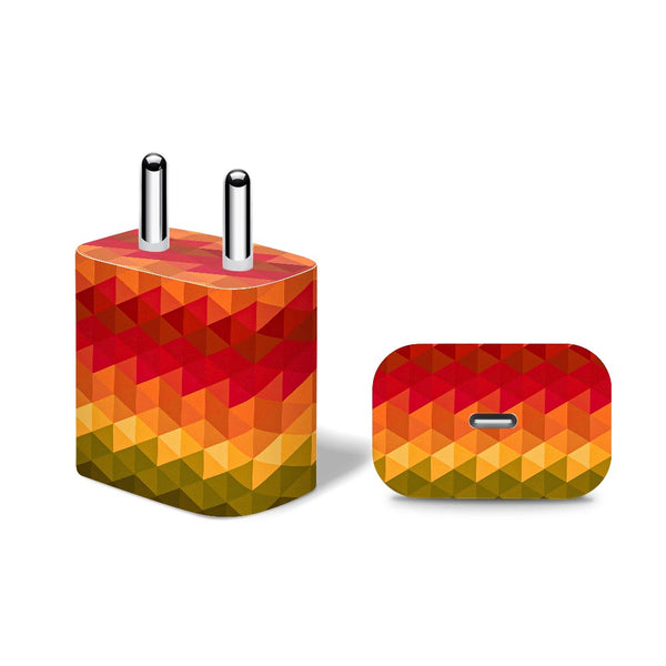 Orange Noisy Mosaic - Apple 20W Charger Skin