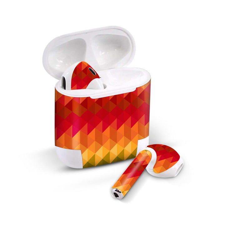 Orange Noisy Mosaic - Airpods 1/2/3 Skin