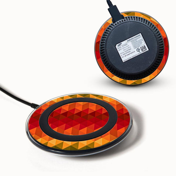 Orange Noisy Mosaic - Samsung Wireless Charger 2015 Skins