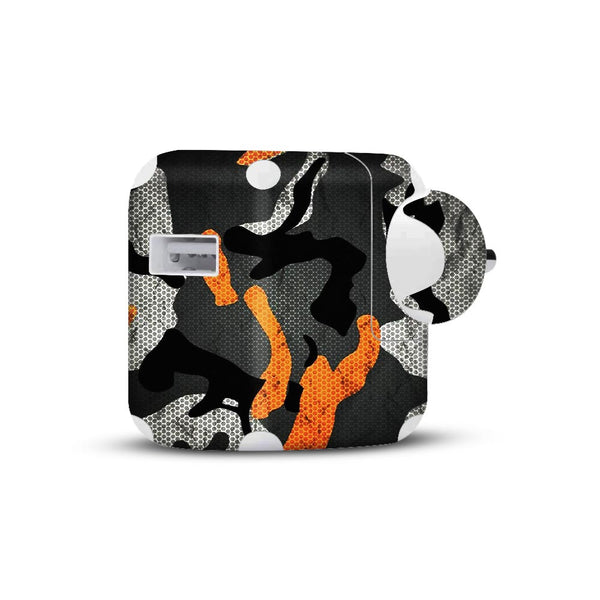 orange pattern camo skin for apple 10W charger 2019 by sleeky india 