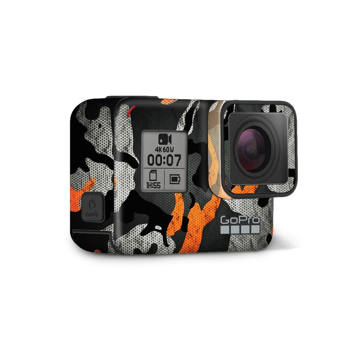 orange pattern camo skin for GoPro hero by sleeky india 