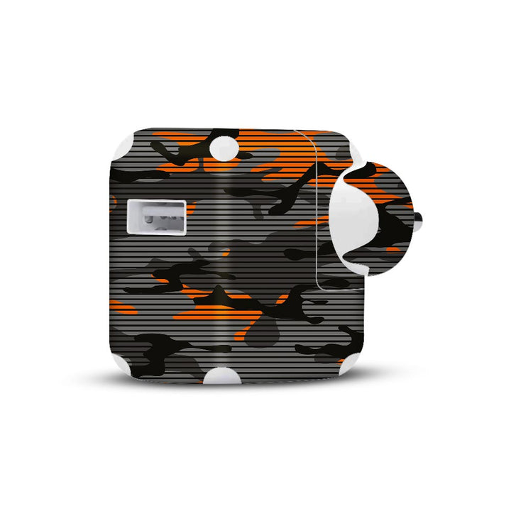 Orange Stripes Camo - Apple 2019 10W Charger skin