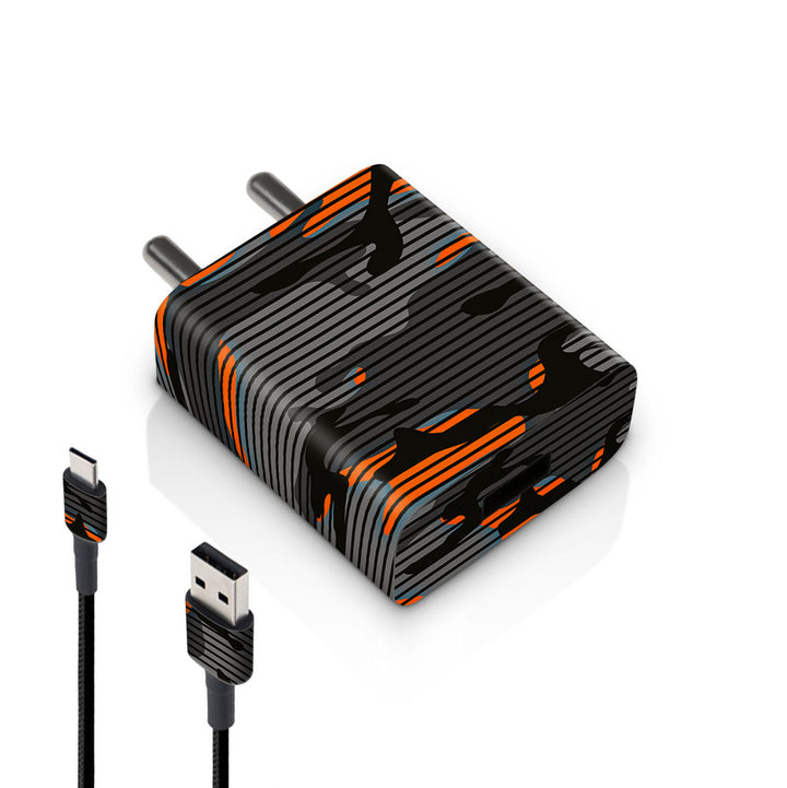 Orange Stripes camo - MI 10W & 18W Charger Skin