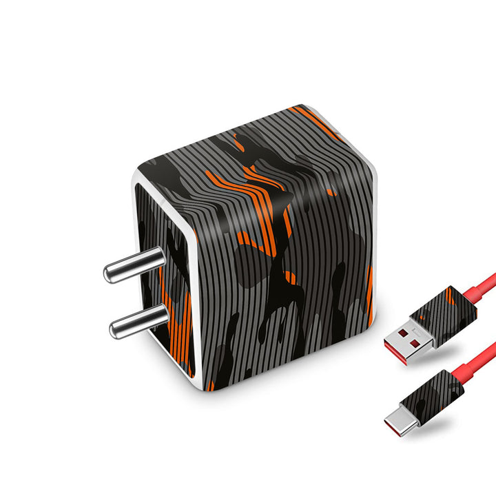 Orange Stripes camo - Oneplus Dash Charger Skin