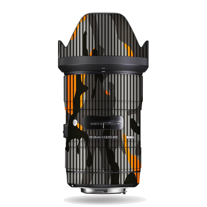 Orange Stripes Camo - Sigma Lens Skin By Sleeky India