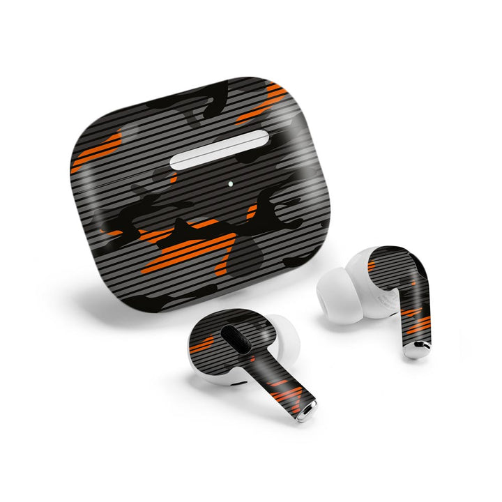 Orange Stripes Camo - Airpods Pro 2 Skin