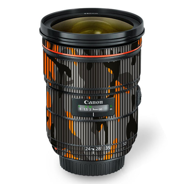 Orange Stripes Hive Camo - Canon Lens Skin By Sleeky India