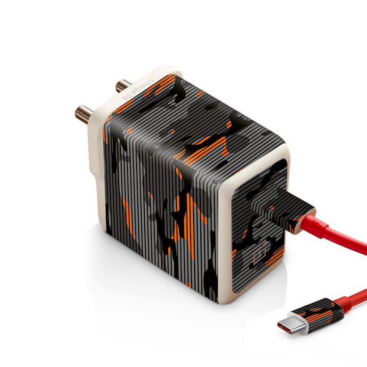 Orange Stripes Camo - Oneplus Warp 65W Charger skin