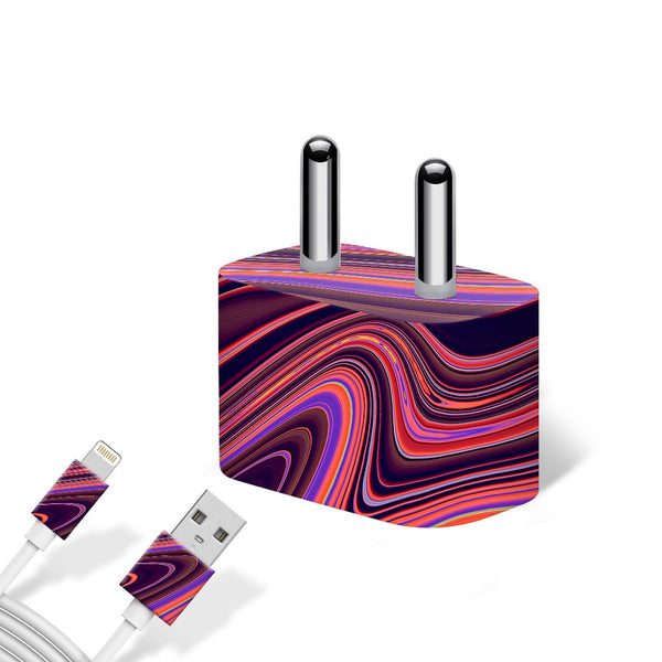 Purple Liquid Marble - Apple charger 5W Skin