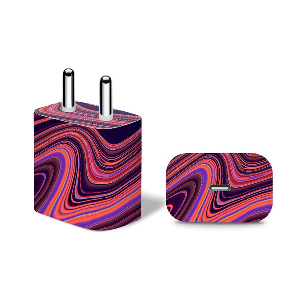 Purple Liquid Marble - Apple 20W Charger Skin