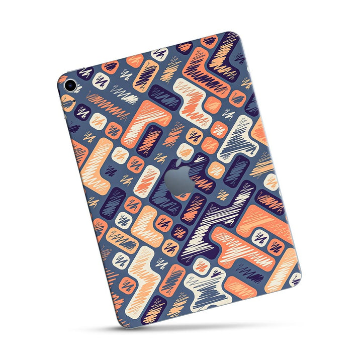 Purple Scribbled Blocks - Apple Ipad Skin