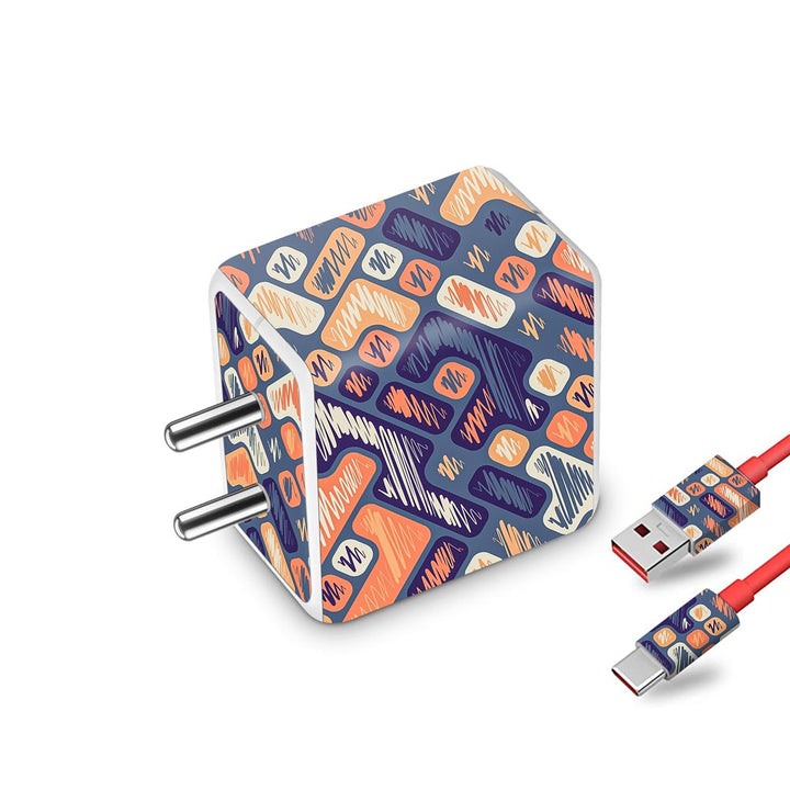 Purple Scribbled - Oneplus Dash Charger Skin