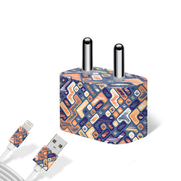 Purple Scribbled - Apple charger 5W Skin