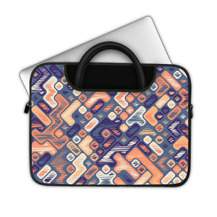 Purple Scribbled Pattern- Pockets Laptop Sleeve