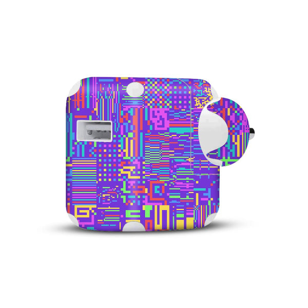 Rainbow Glitched Pattern - Apple 2019 10W Charger skin