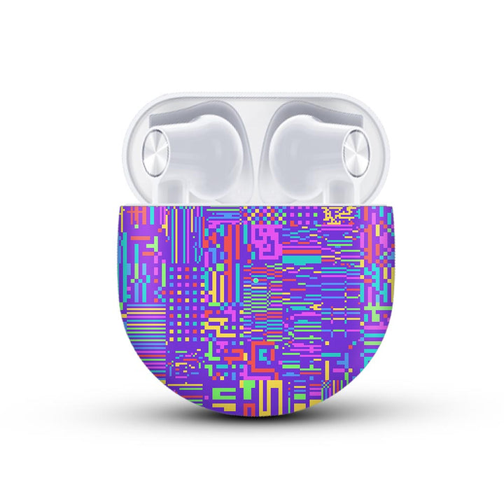 Rainbow Glitched Pattern - Oneplus Buds Skin