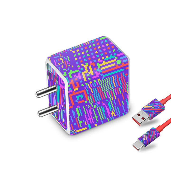Rainbow Glitched Pattern - Oneplus Dash Charger Skin