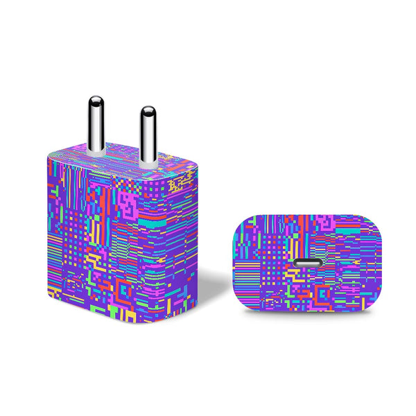 Rainbow Glitched Pattern - Apple 20W Charger Skin