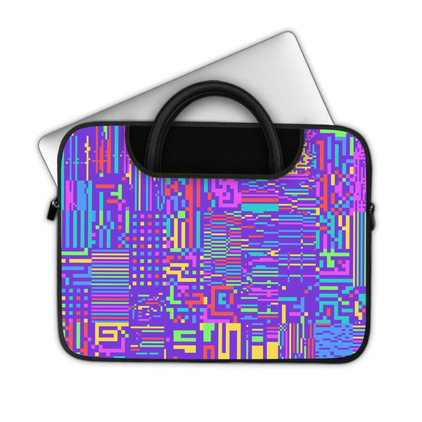Rainbow Glitched Pattern - Pockets Laptop Sleeve