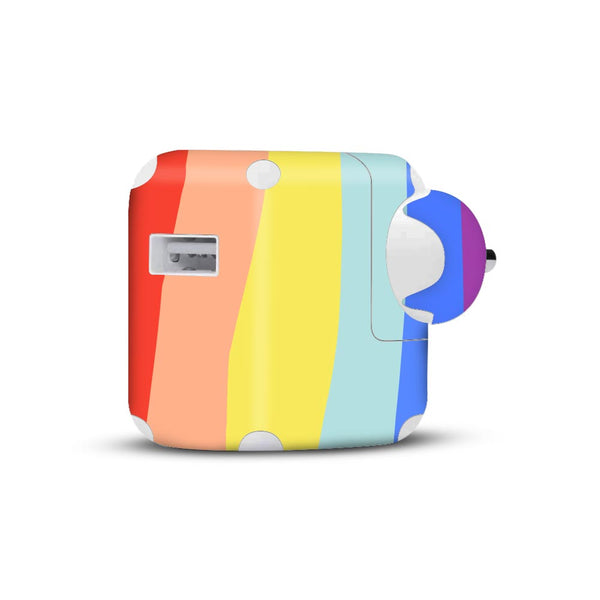 rainbow skin for apple 10W charger 2019 by sleeky india 