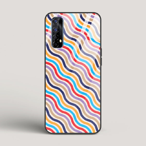 Wavy Striped Lines - Realme 7 Glass Gripper Case