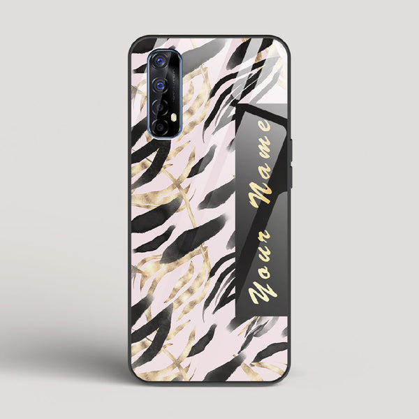 Golden Leaves  Name Edition Gold - Realme 7 Glass Case
