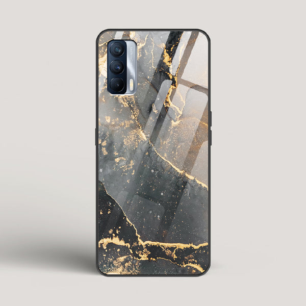 Black Gold Marble - Realme X7 Glass Case