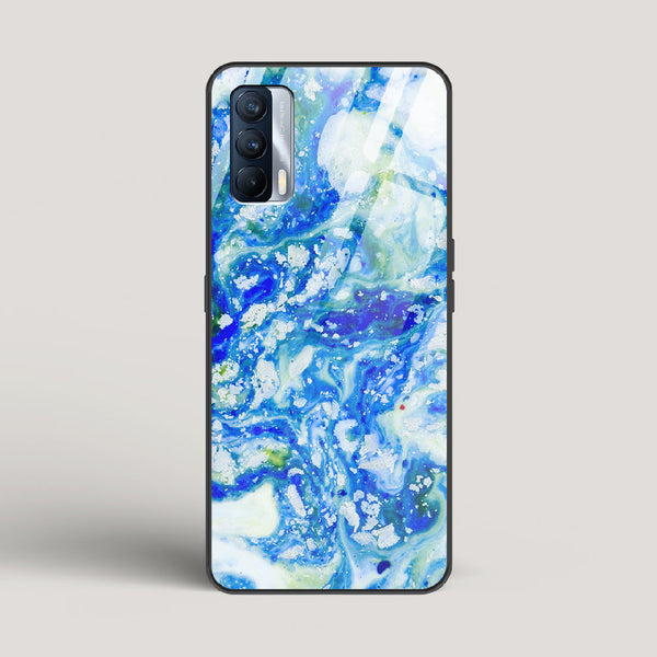 Blue Acid Marble - Realme X7 Glass Case