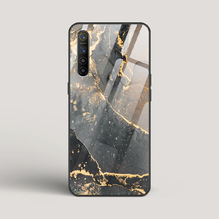 Black Gold Marble - Realme XT Glass Case