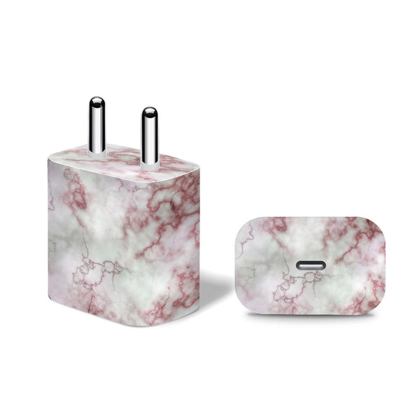 Red And Pink Marble - Apple 20W Charger Skin