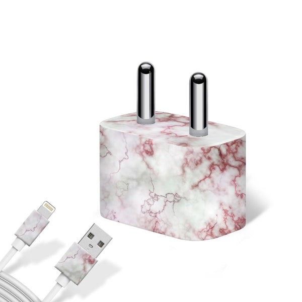 Red And Pink Marble - Apple charger 5W Skin